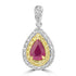 1.53ct Ruby Pendants with 0.785tct Diamond set in 18K Yellow Gold
