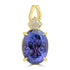6.6ct Tanzanite Pendants with 0.042tct Diamond set in 14K Yellow Gold