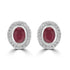 2.54ct Ruby Earrings with 0.24tct Diamond set in 14K White Gold