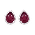 3.16ct Ruby Stud earrings with 0.18ct diamonds set in 14K white gold