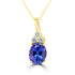 3.08Ct Tanzanite Pendant With 0.18Tct Diamonds Set In 14K Yellow Gold
