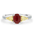 1.07Ct Ruby Ring With 0.54Tct Diamonds Set In 14K White Gold