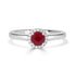 0.57Ct Ruby Ring With 0.09Tct Diamonds Set In 14K White Gold