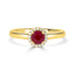 0.52Ct Ruby Ring With 0.09Tct Diamonds Set In 14K Yellow Gold