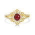 0.58Ct Ruby Ring With 0.31Tct Diamonds Set In 18K Yellow Gold
