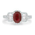 1.28Ct Ruby Ring With 0.37Tct Diamonds Set In 14K White Gold