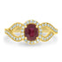1.15Ct Ruby Ring With 0.27Tct Diamonds Set In 18K Yellow Gold