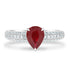 1.43Ct Ruby Ring With 0.39Tct Diamonds Set In 14K White Gold