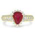 1.60ct Ruby Ring With 0.44tct Diamonds Set In 14K Yellow Gold