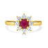 0.62ct Ruby Rings with 0.48tct diamonds set in 14k yellow gold