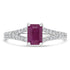1.23ct   Ruby Rings with 0.31tct Diamond set in 14K White Gold