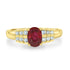 0.70ct Ruby Ring With 0.21tct Diamonds Set In 14K Yellow Gold