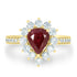 1.82Ct Ruby Ring With 0.95Tct Diamonds Set In 18K Yellow Gold