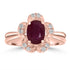 1.61ct Ruby Rings with 0.15tct Diamond set in 14K Rose Gold