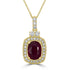 1.77ct  Ruby Pendants with 0.39tct Diamond set in 14K Yellow Gold