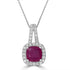 1.45ct  Ruby Pendants with 0.27tct Diamond set in 14K White Gold