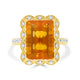 5.49ct  Fire Opal Rings with 0.52tct Diamond set in 14K Yellow Gold