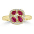 0.74ct Ruby Rings with 0.18tct Diamond set in 18K Yellow Gold