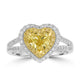 1.17ct Yellow Diamond Rings with 0.51tct Multi set in 18K Two Tone Gold