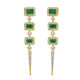 0.7ct Emerald Earrings with 0.544tct Diamond set in 18K Yellow Gold