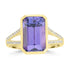 6.12ct Tanzanite Rings with 0.204tct Diamond set in 18K Yellow Gold