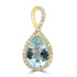 1.64ct Aquamarine Pendants with 0.19tct Diamond set in 18K Yellow Gold