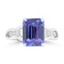 4.31ct Tanzanite Rings with 0.09tct Diamond set in 18K White Gold