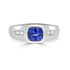 2.01ct Sapphire Men Ring with 0.26tct Diamonds set in 14K White Gold