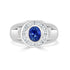 1.82ct Sapphire Men Ring with 0.46tct Diamonds set in 14K White Gold