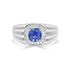 1.03ct Sapphire Men Ring with 0.21tct Diamonds set in 14K White Gold