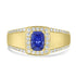 1.2ct Sapphire Men Ring with 0.43tct Diamond set in 14K Yellow Gold