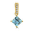 0.65ct Aquamarine Pendants with 0.03tct Diamond set in 18K Yellow Gold
