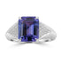 3.74ct Tanzanite Rings with 0.174tct Diamond set in 14K White Gold