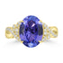 4.27ct Tanzanite Rings with 0.247tct Diamond set in 14K Yellow Gold