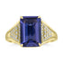4.19ct Tanzanite Rings with 0.24tct Diamond set in 14K Yellow Gold