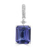 3.89ct Tanzanite Pendants with 0.13tct Diamond set in 14K White Gold