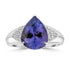 4.56ct Tanzanite Rings with 0.13tct Diamond set in 14K White Gold
