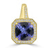 3.46ct Tanzanite Pendants with 0.191tct Diamond set in 14K Yellow Gold