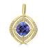 3.44ct Tanzanite Pendants with 0.134tct Diamond set in 14K Yellow Gold