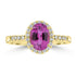 1.59ct Pink Garnet Rings with 0.205tct Diamond set in 14K Yellow Gold