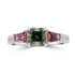 1.02ct Tourmaline Rings with 0.088tct Diamond set in 18K White Gold