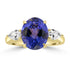 4.69ct Tanzanite Rings with 0.5tct Diamond set in 18K Yellow Gold
