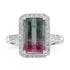 4.31ct Tourmaline Rings with 0.49tct Diamond set in 14K White Gold