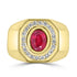 2.3ct Rhodonite Rings with 0.57tct Diamond set in 18K Yellow Gold