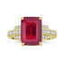4.68ct Rhodonite Rings with 0.323tct Diamond set in 18K Yellow Gold