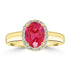 1.81ct Rhodonite Rings with 0.19tct Diamond set in 18K Yellow Gold