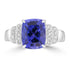 4.39ct Tanzanite Rings with 0.174tct Diamond set in 18K White Gold