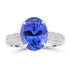 4.86ct Tanzanite Rings with 0.431tct Diamond set in 18K White Gold