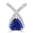 3.1ct Tanzanite Pendants with 0.447tct Diamond set in 18K White Gold