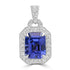 3.41ct Tanzanite Pendants with 0.336tct Diamond set in 18K White Gold